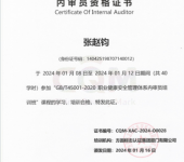 GB/T45001職業(yè)健康安全管理內(nèi)審證書